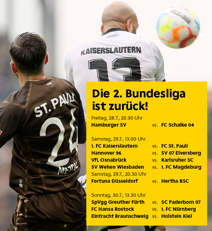 Der erste Spieltag der 2. Bundesliga